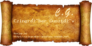 Czingráber Gusztáv névjegykártya